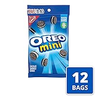 Vista 4 de OREO Mini galletas sándwich de chocolate, sabor original, bolsas grandes de 12-3 onzas (paquete de 2)