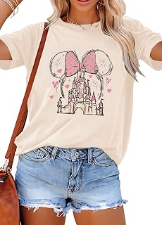 Magic Shirts for Women Cute Castle Graphic Vacation Tops