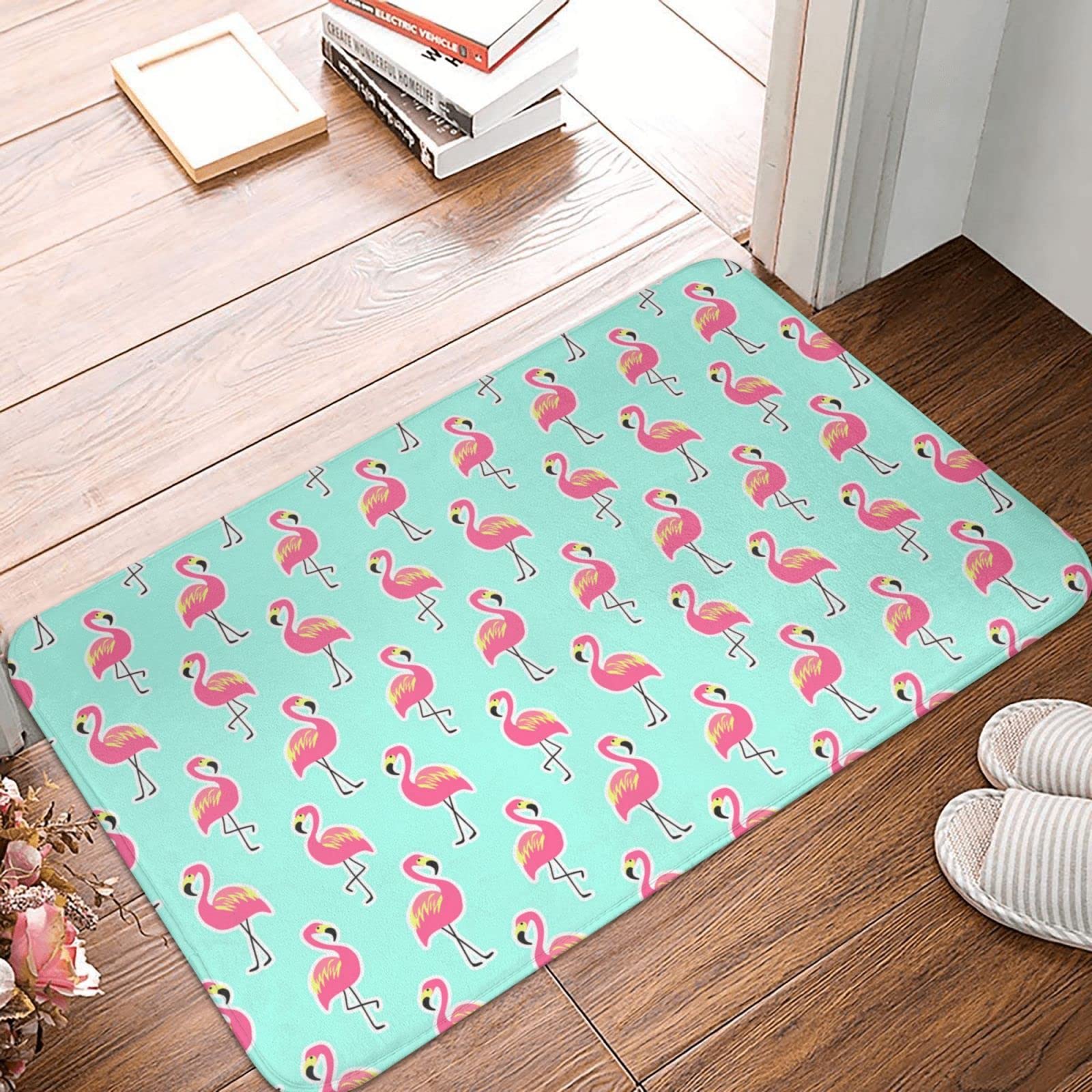Tapis d'extérieur Halloween flamants roses 65x90 cm paillasson entrée étanche