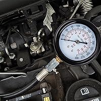 Vista 7 de kit de probador de compresión de cilindro de motor de 8 piezas, medidor de herramientas automotrices de compresión de motor pequeño 0-300PSI