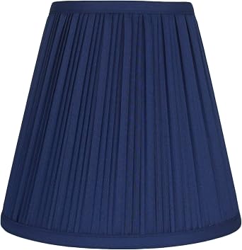 Urbanest Mushroom Pleated Hardback Lamp Shade 5x9x8.5 Inch Spider Navy Blue, Set of 1