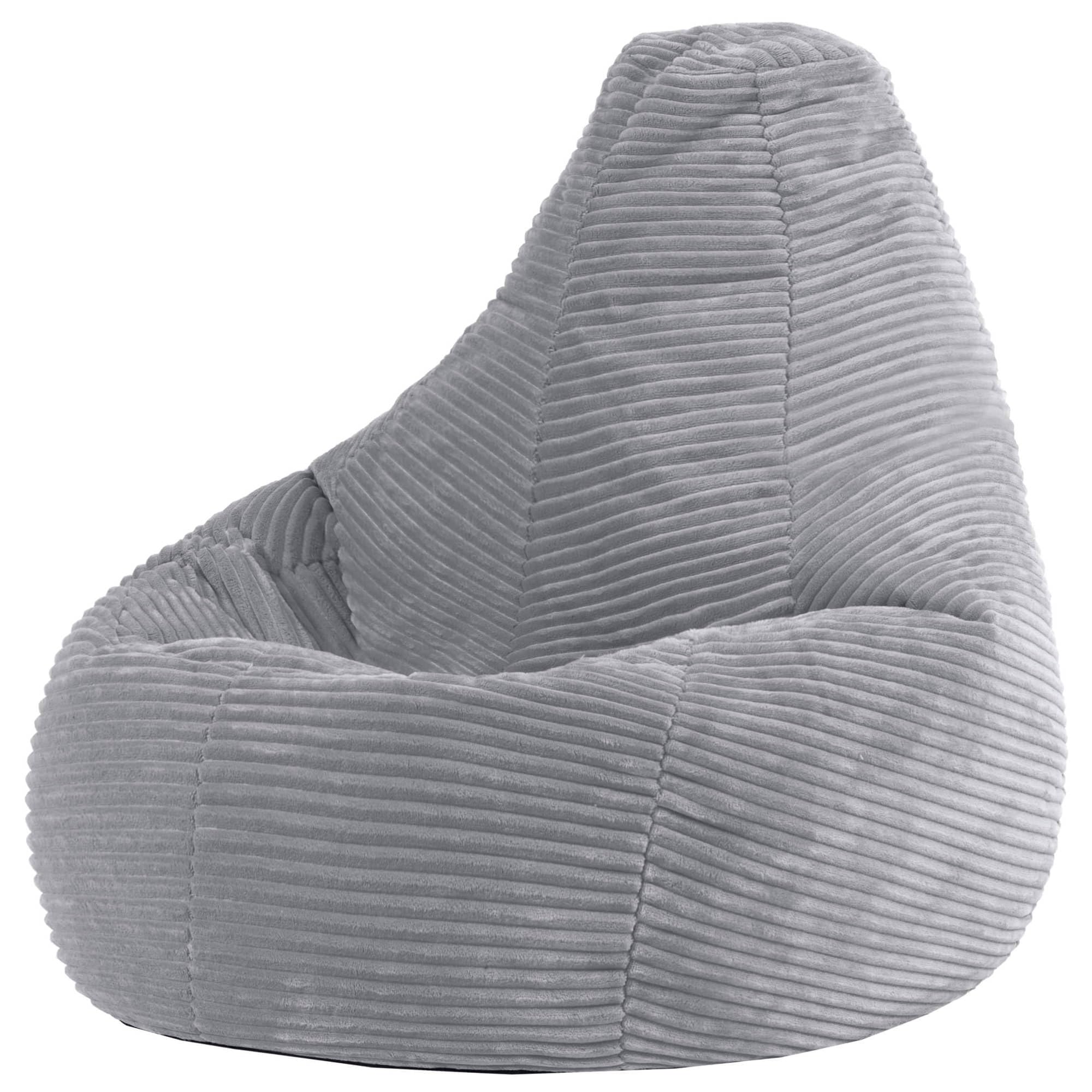icon Dalton Kids Bean Bag, Grey, Cord Kids Bean Bag Chair with Filling Included for Girls and Boys, Childrens Chair, Beanbags for Children, Playroom Décor, Bedroom Accessories