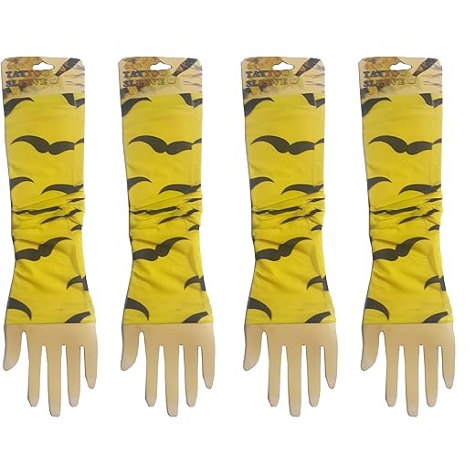 Wearable Tattoo Arm Sleeves - Yellow Moustache Design