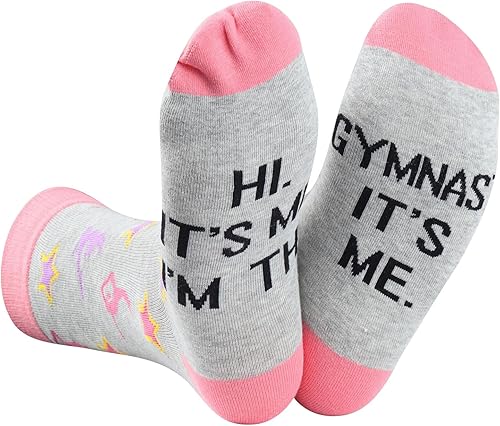 Regalo de gimnasta, regalo de equipo de gimnasia Hi It's Me I'm The Gymnast, calcetines de gimnasia para graduación