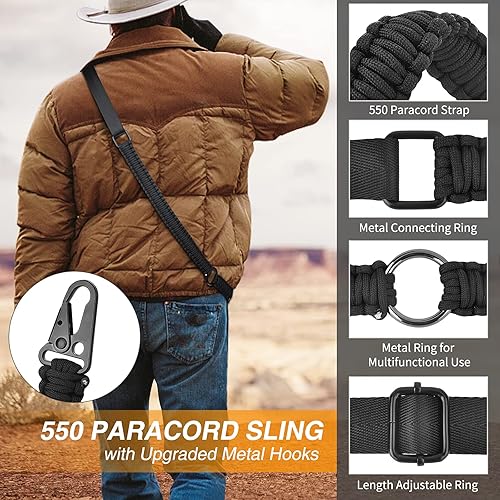 Vista 5 de CVLIFE Correa de paracaídas 550 de longitud ajustable con gancho de metal de apertura más grande