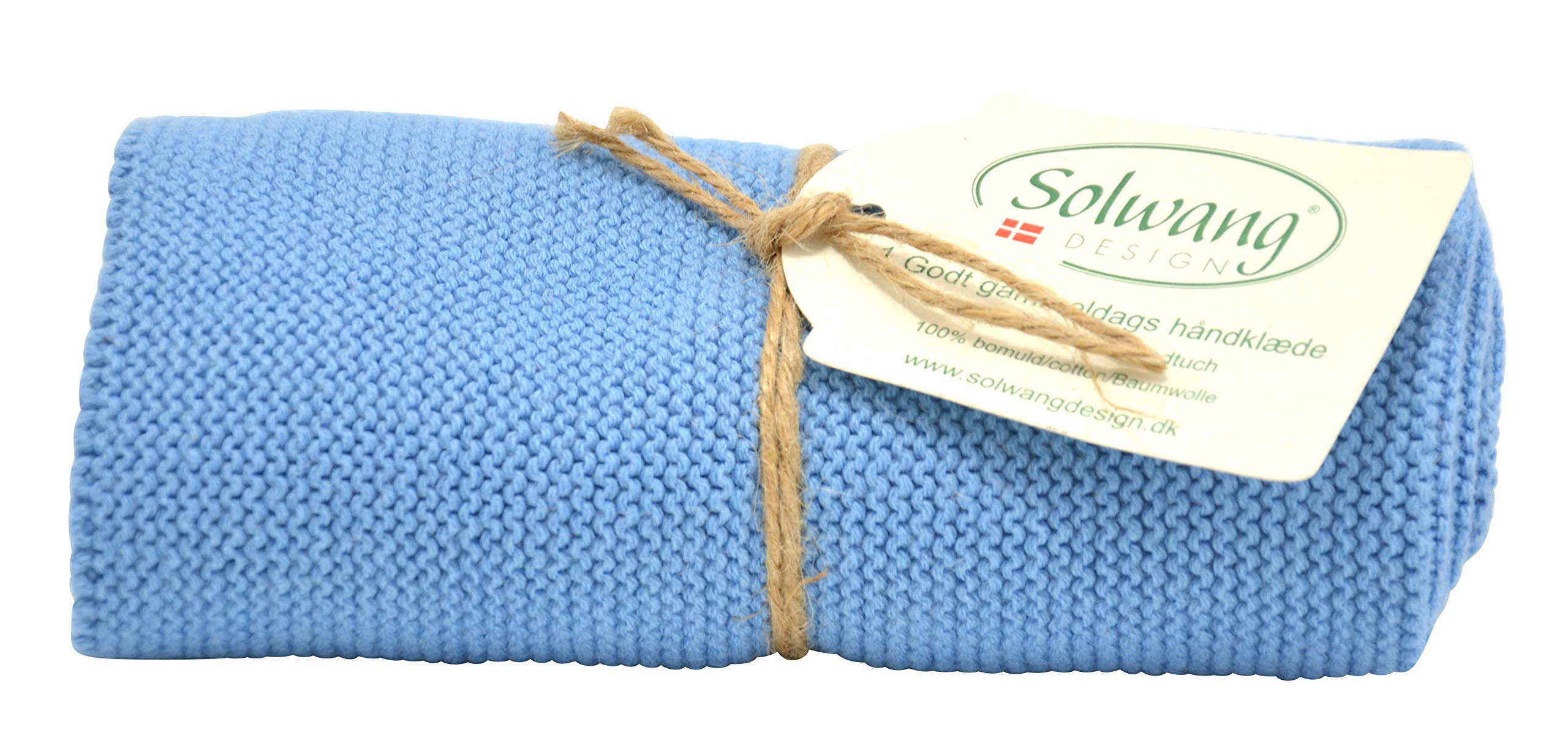 Solwang Danish Cotton in 100% Eco-Tex Certified or GOTS Certified Kitchen Hand Towels Made in India (Light Dusty Blue)