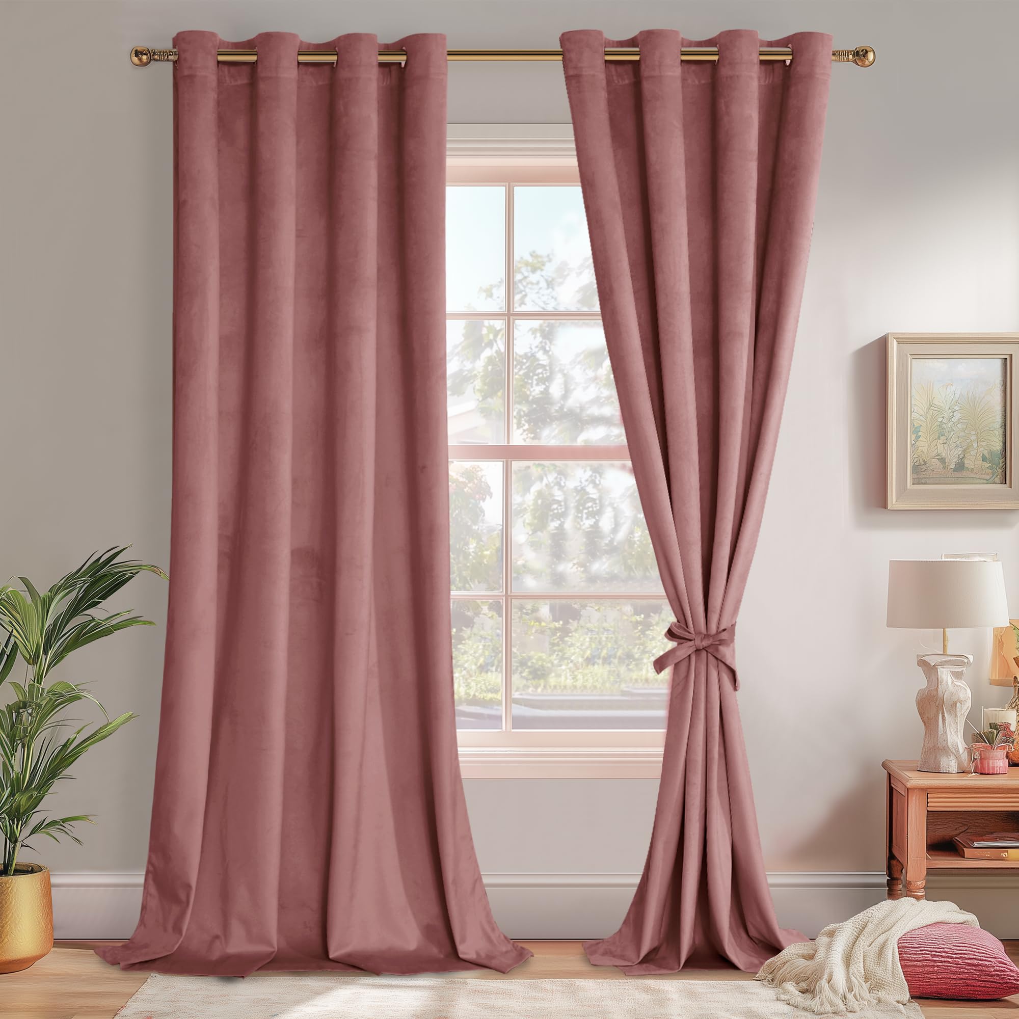 Rideaux en velours isolants thermiques pour chambre et salon
