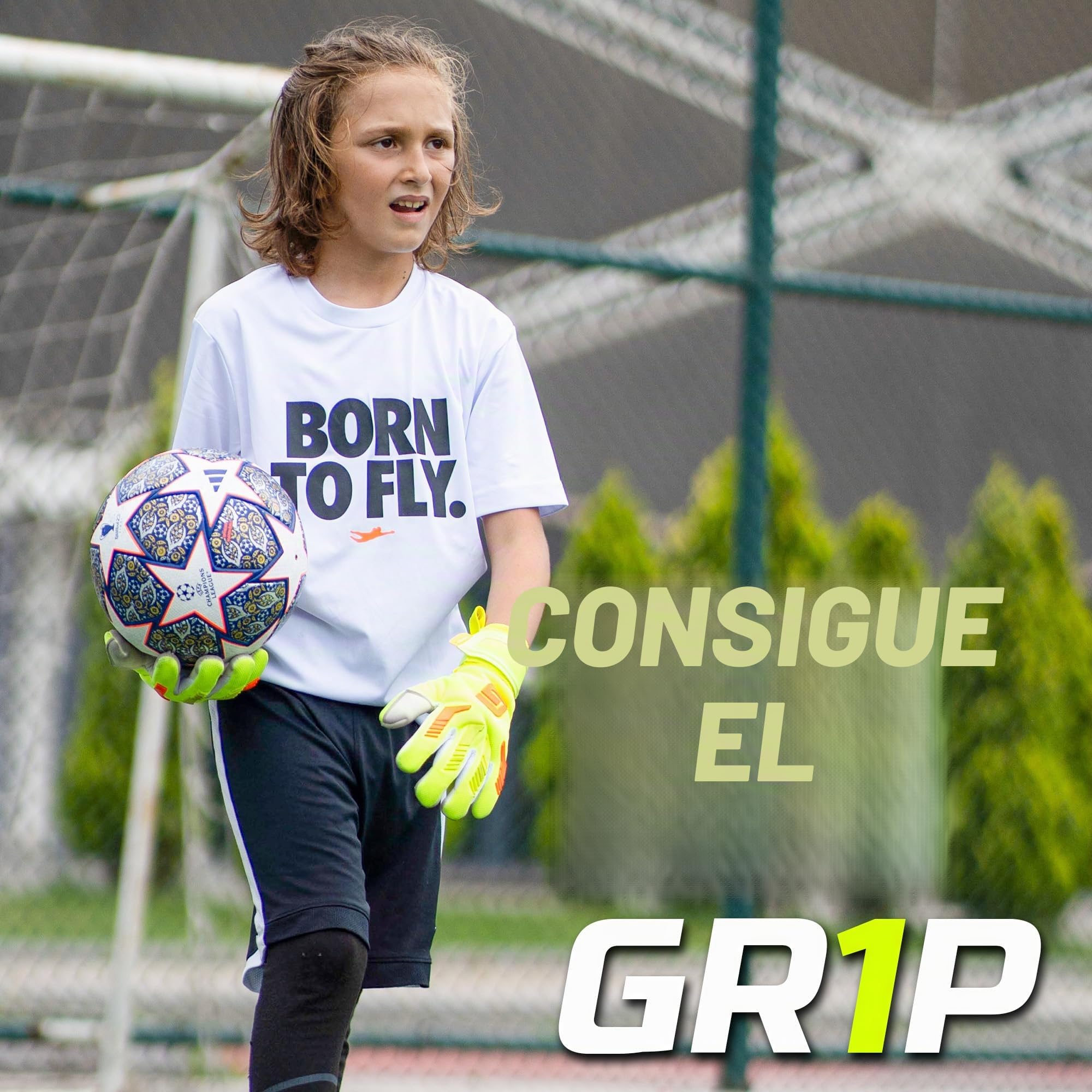 GRIPMODE Guantes de portero para niños con protector de dedos Venom Junior 2.0 – Guantes de portero con protección de dedos extraíble individualmente – Guantes de portero de fútbol con revestimiento