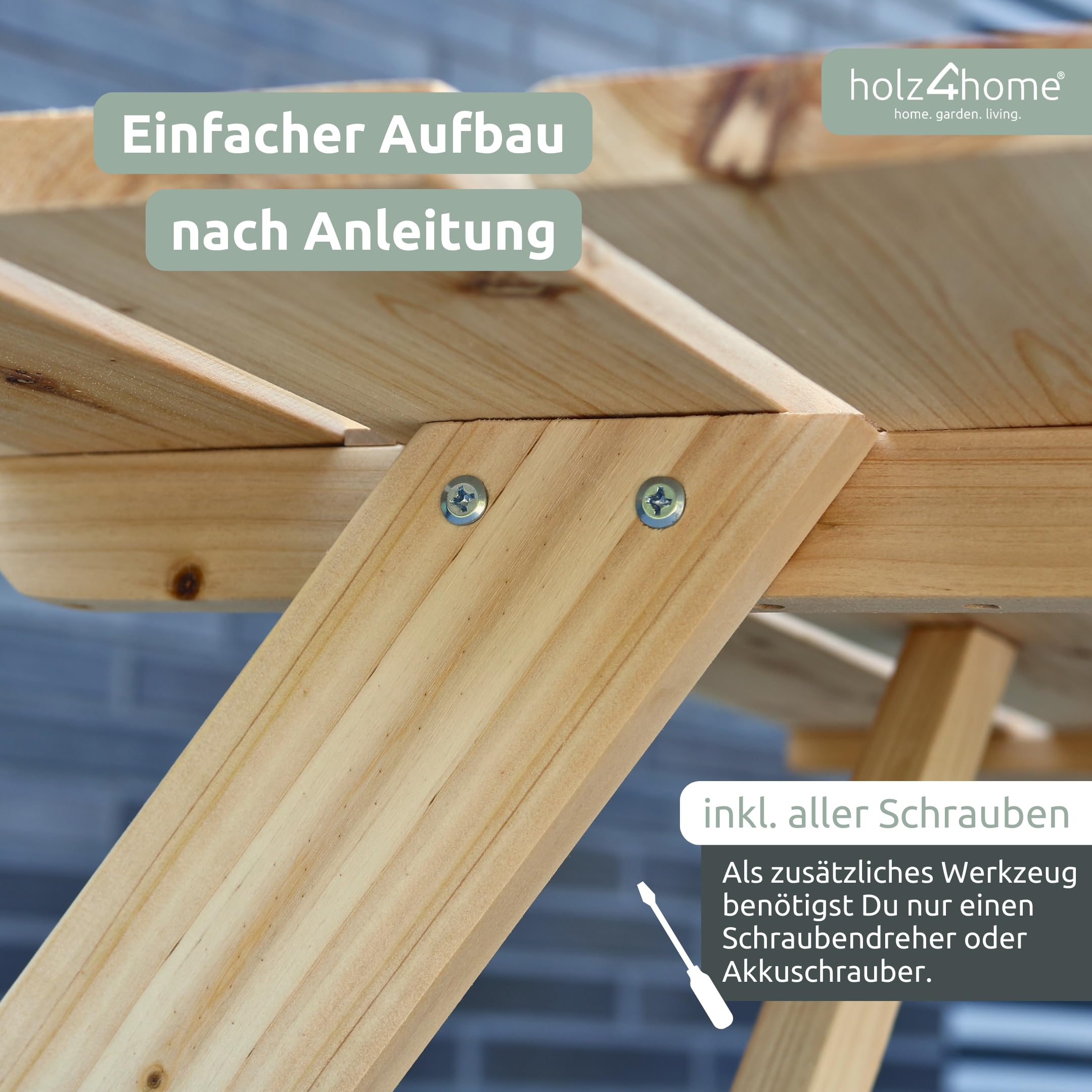holz4home® Picknickbank aus Holz I Outdoor Sitzbank mit Tisch I Picknicktisch Massivholz Gartenmöbel I Naturholz Sitzgruppe Tisch mit Bänken I Für Garten Terrasse Gastronomie (140 cm)