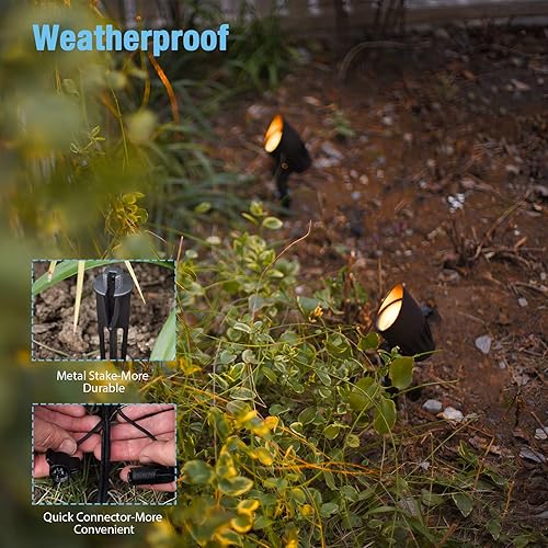 Miniatura 4 de GOODSMANN Path Lighting - Paquete de 8 luces LED de bajo voltaje para paisaje, 0.6 W, 22 lúmenes, luces de jardín con 4 unidades, 5 W, 400 lúmenes,