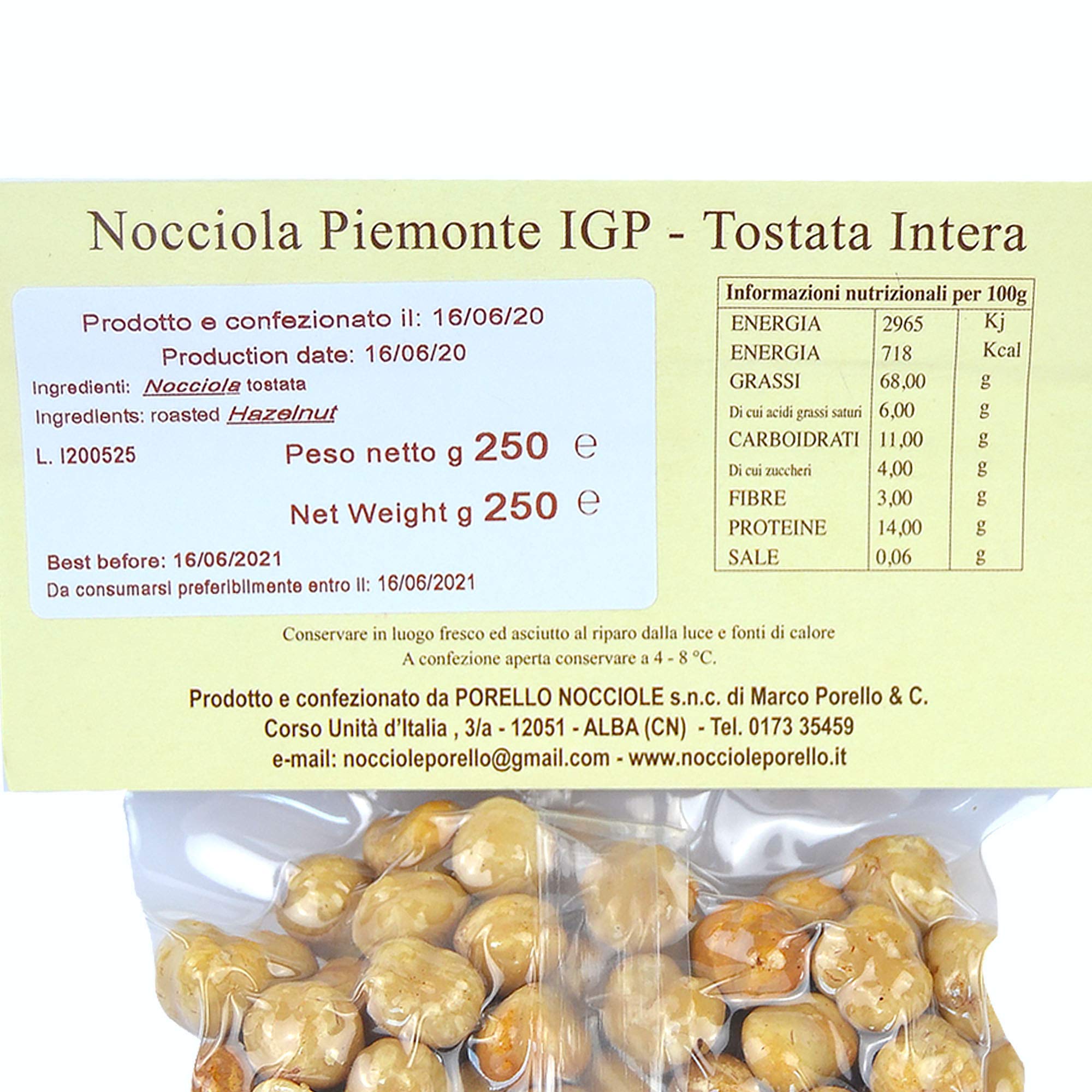 KG 1 NOCCIOLA PIEMONTE I.G.P. TOSTATA INTERA PER GELATERIA E PASTICCERIA IDEALE PER DECORARE