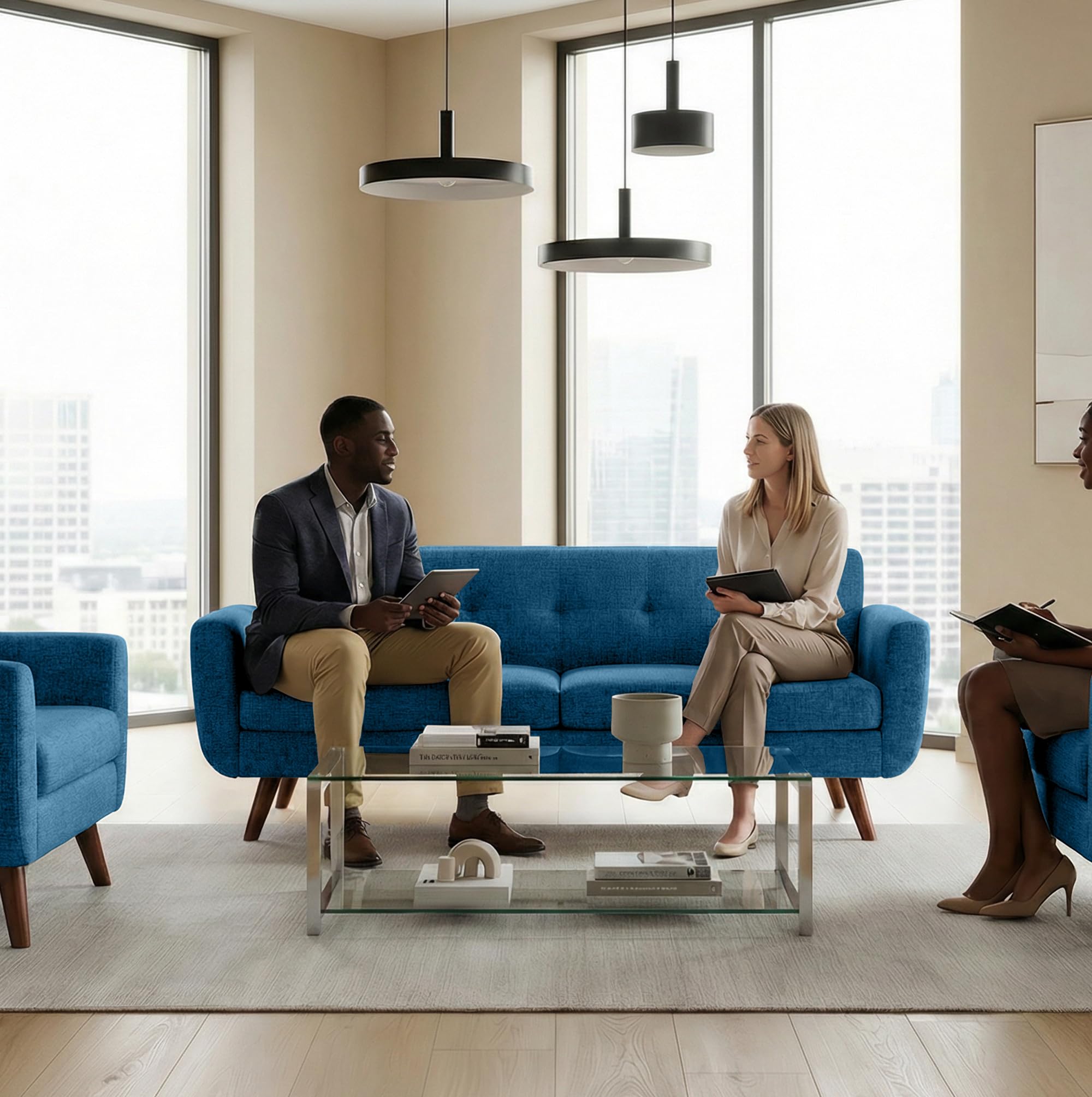 Amazon｜Tbfit 65インチ W ラブシートソファ ミッドセンチュリー