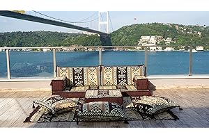 Traditional Japanese Floor Sofa Cushioned Futon Cover Full Set with 4'' Thickness