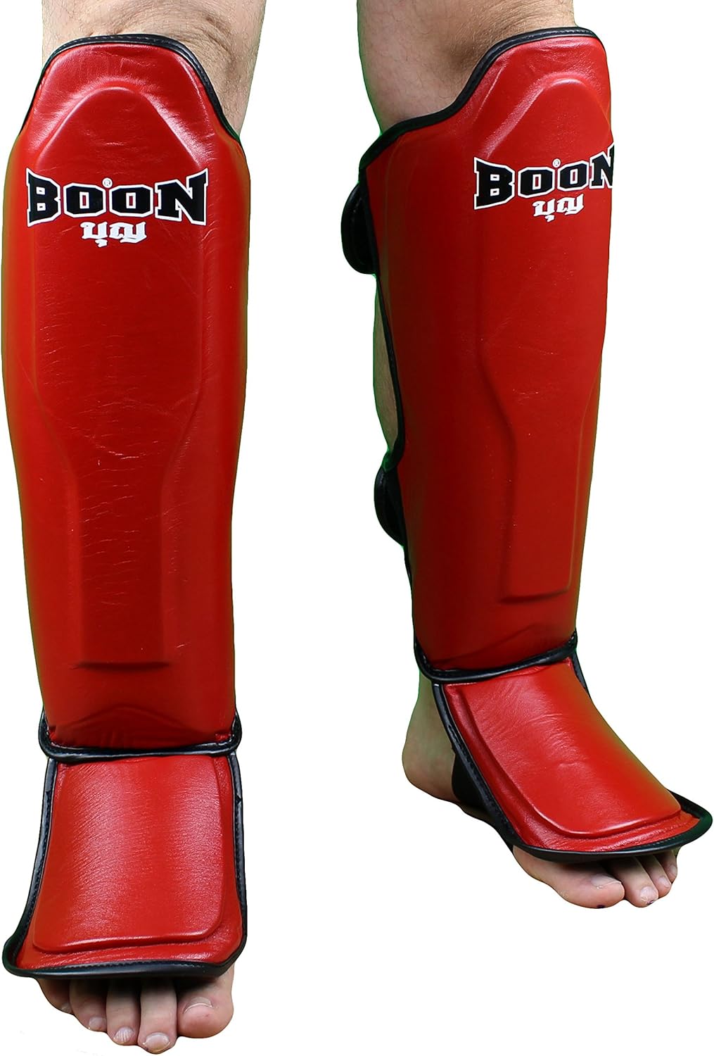 Boon Deluxe Muay Thai Shin GuardsRedMedium Sports