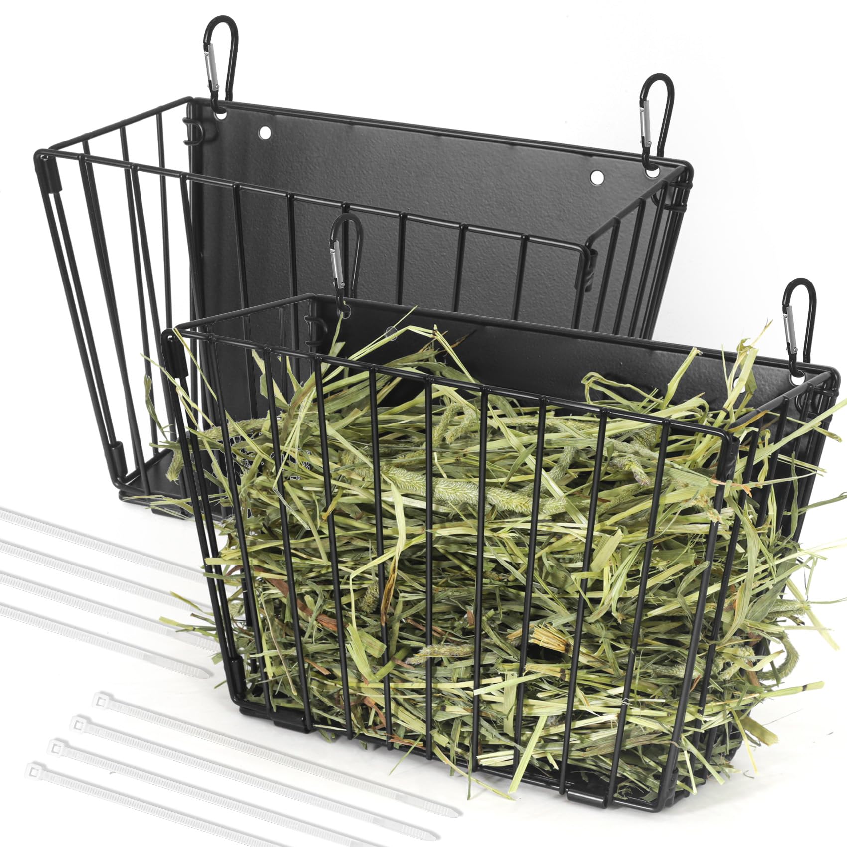 Rabbit Hay Feeder - Guinea Pig Hay Feeder - X-Large Metal Frame Bunny Hay Holder, 9.7x4.7x6.6 inch Guinea Pig Hay Holder for Bunny, Guinea Pigs, Chinchillas, Small Animals (2 Pack)