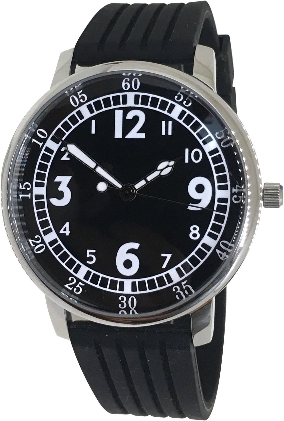 WatchDesign Backwards/Reverse Movement Watch - Black Silicone