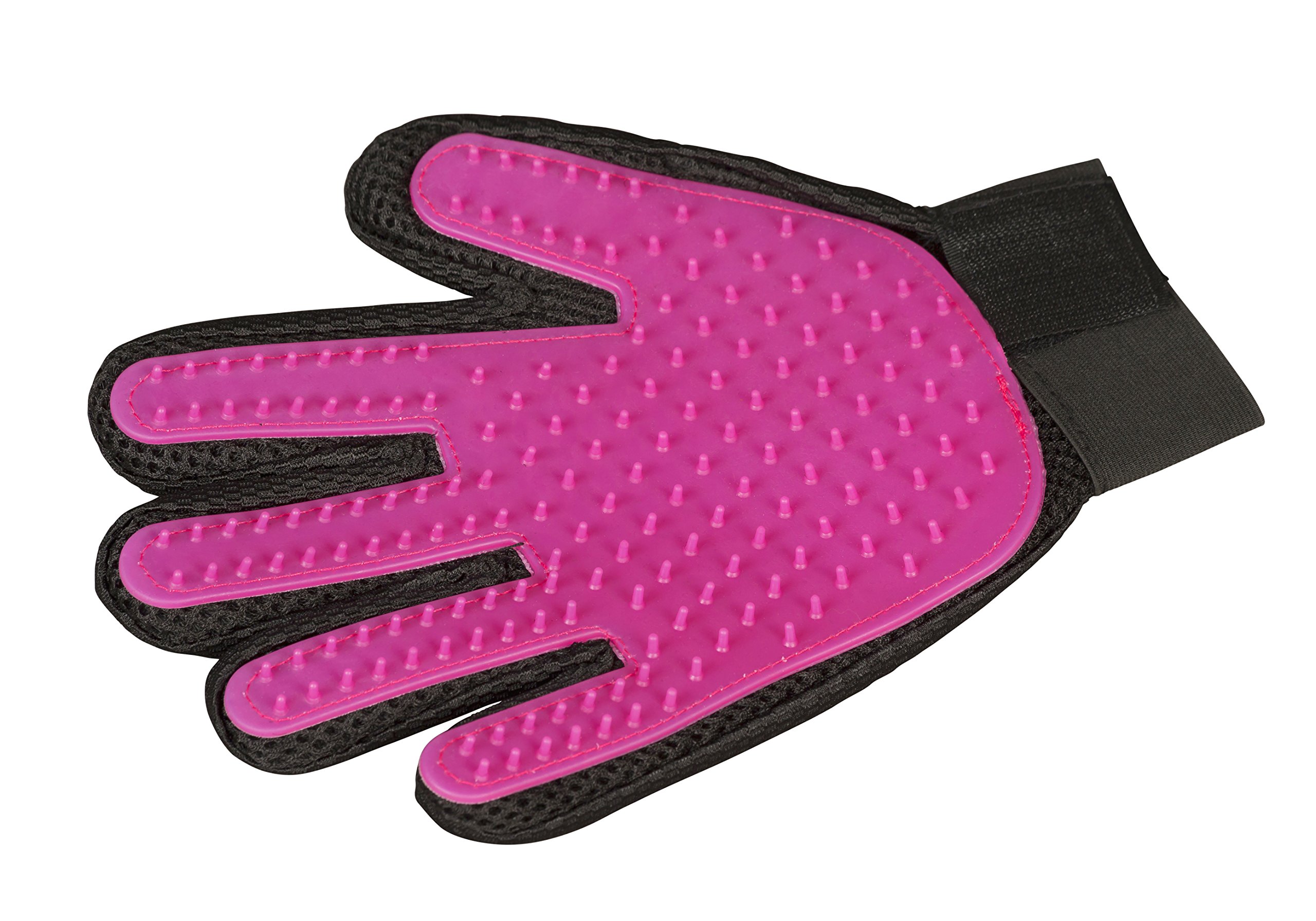 SafanaSafana Pet Grooming Glove - Gentle Deshedding Brush Glove - Efficient Pet Hair Remover Mitt - Massage Tool with Enhanced Five Finger Design - Perfect for Dogs & Cats with Long & Short Fur (Pink)