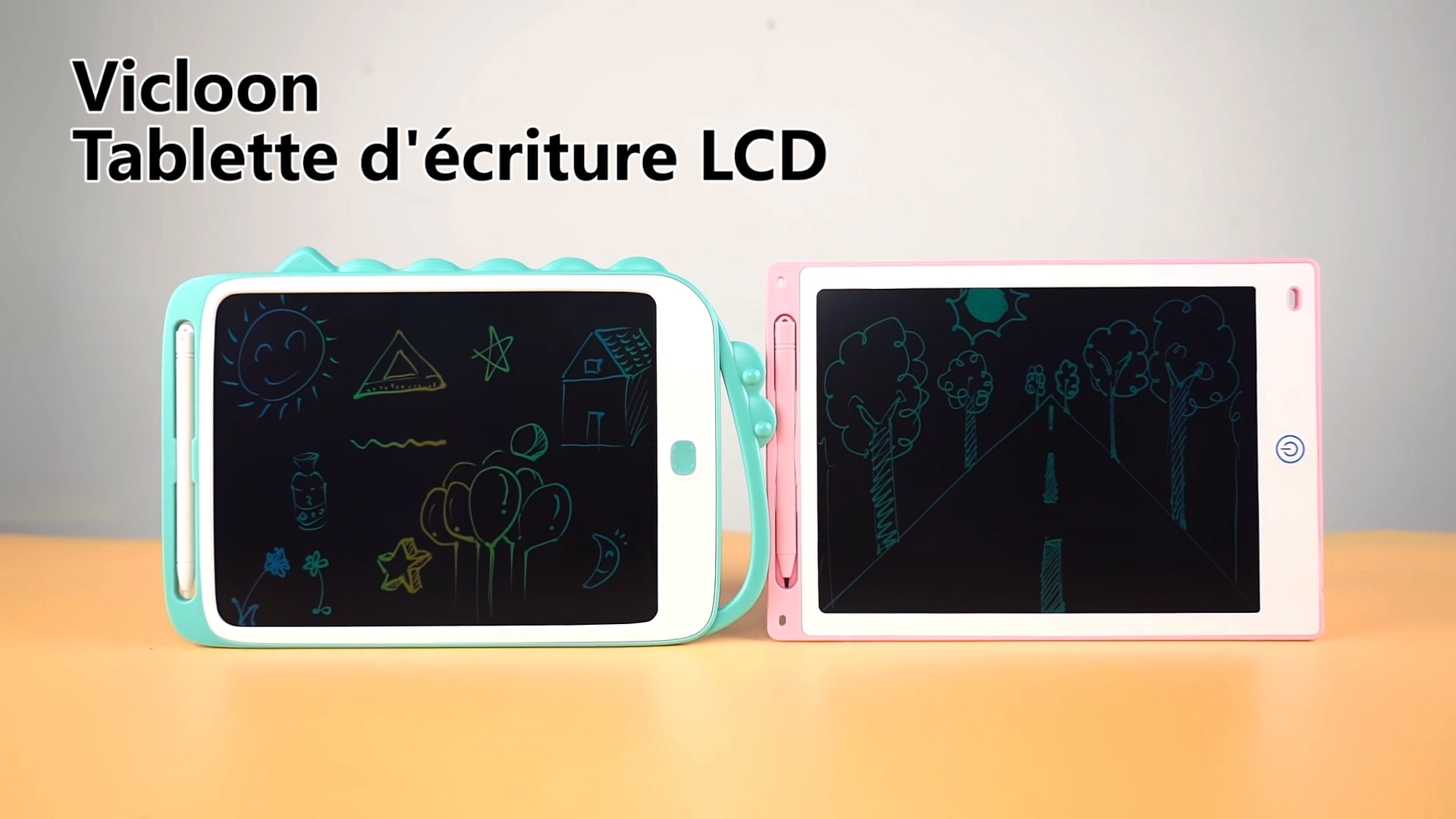 Vicloon Tablette Écriture LCD 10 Pouces – Ardoise Magique Sans Papier – Bleu – Dessin, Écriture, Mémos Pour Enfants & Adultes