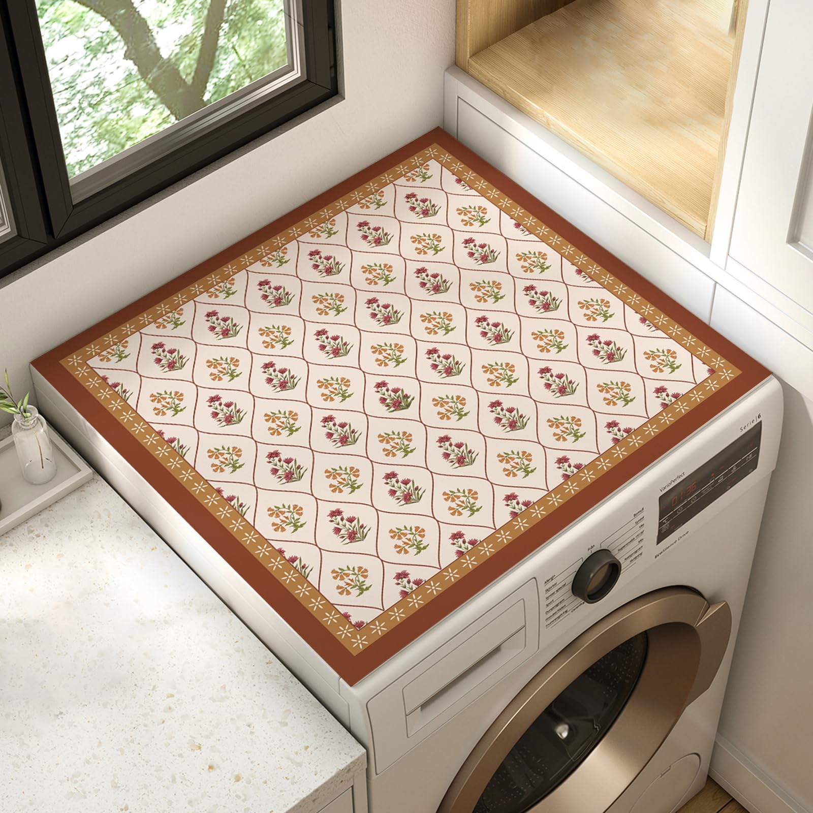 Anti Slip Fridge Dust Cover,Fridge Protection Mat Top,Washing Machine Top Cover Cloth,Refrigerator Dust Proof Cover Mat,Anti Fouling,Waterproof,Wear Resistant,For Washer,Dryer,Bedside Table