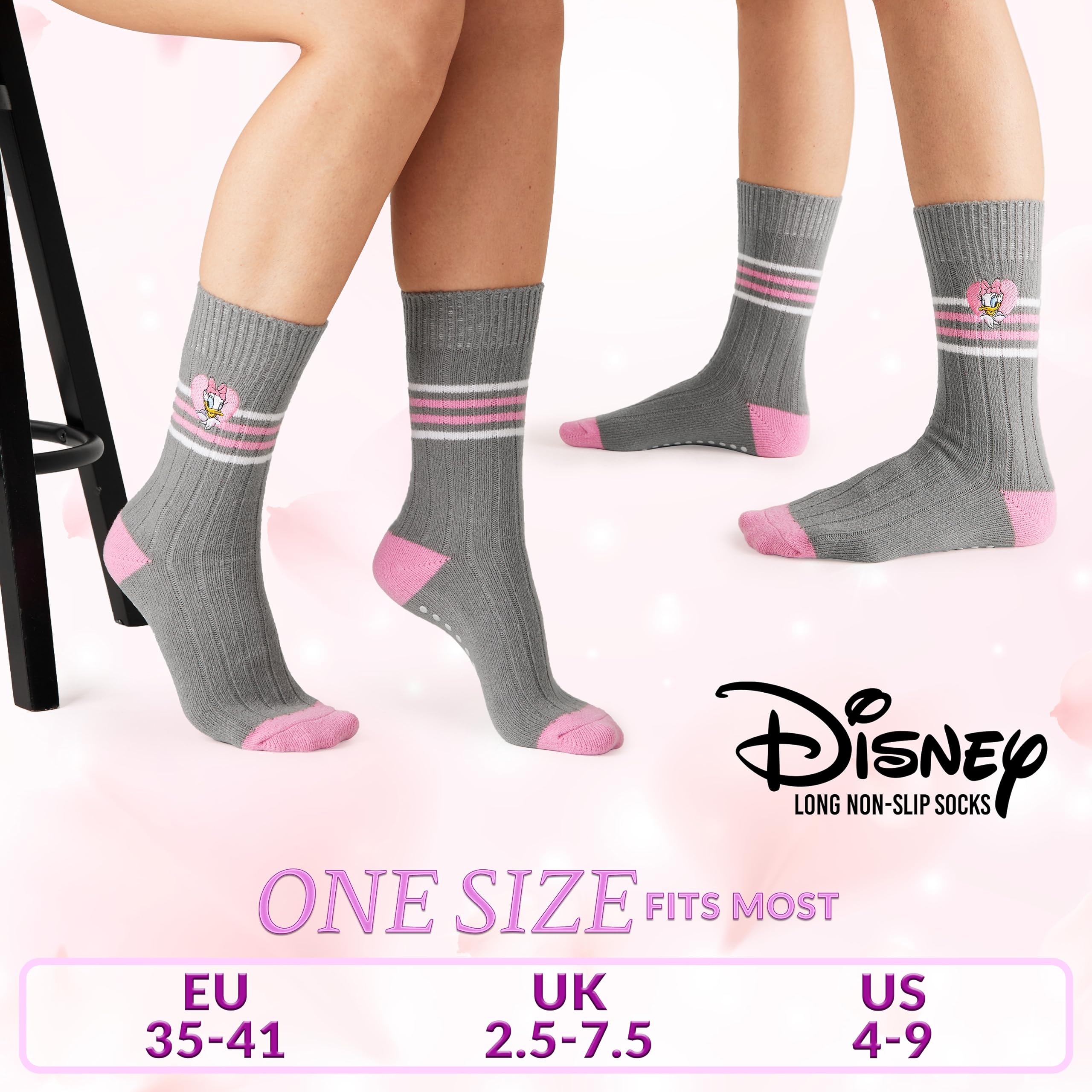 Disney Kuschelsocken Damen Teenager Größe 35–41, Weich Flauschige Rutschfeste Stoppersocken, Warme Geschenke für Frauen