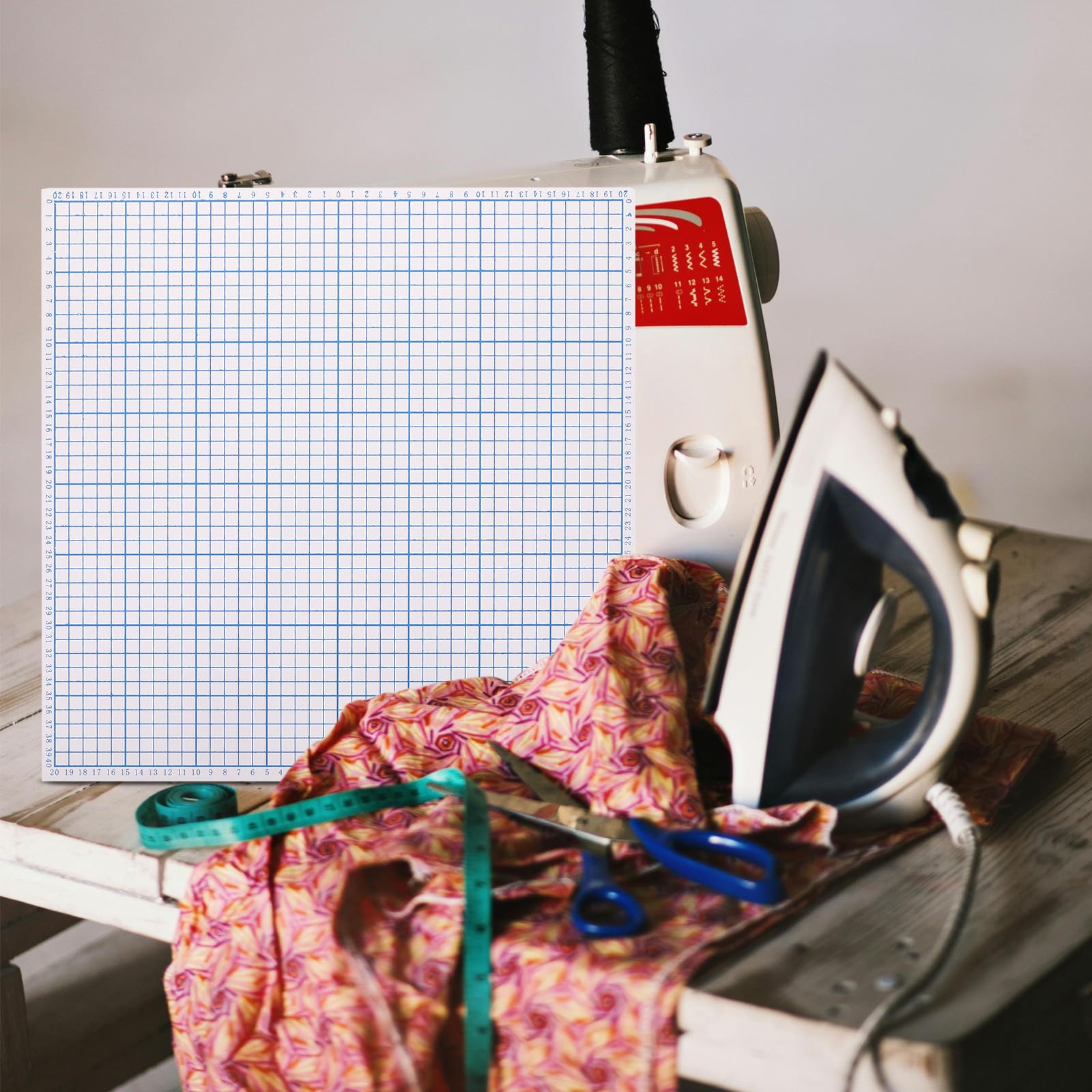 Tappetino da Taglio a Griglia per Tessuti 40cm in Pvc | Guida di Misura Chiara, Leggero, Ricambio per Taglierina da Tessuto, Uso in Studio