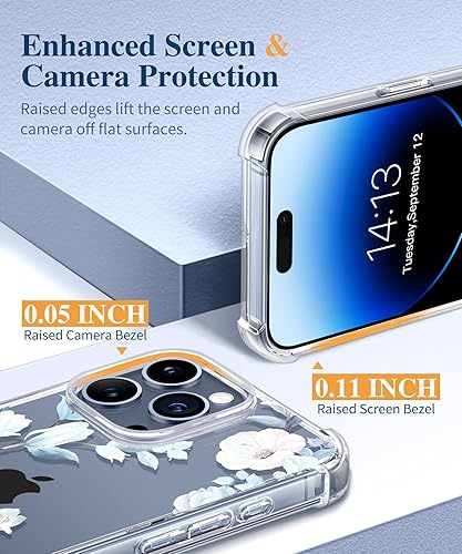 Miniatura 5 de GVIEWIN Funda para iPhone 15 Pro, 3 en 1 con protector de pantalla y protector de lente de cámara, transparente, dura, a prueba de golpes, delgada,