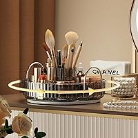 Vista 11 de YCIA&DONE Organizador de maquillaje giratorio para tocador, almacenamiento de maquillaje de gran capacidad, estante para el cuidado de la piel