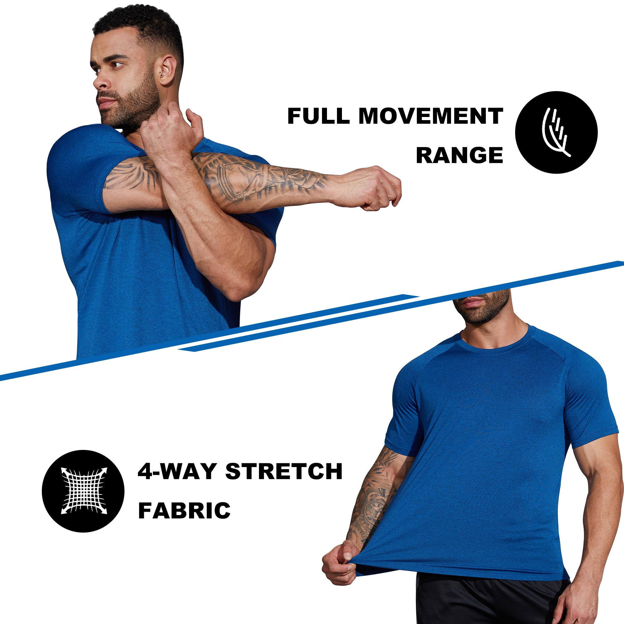BVNSOZ Camisas de Entrenamiento para Hombre, Que absorben la Humedad, Camisetas atléticas para Hombre, Secado rápido, Camisetas de Gimnasio para Hombre