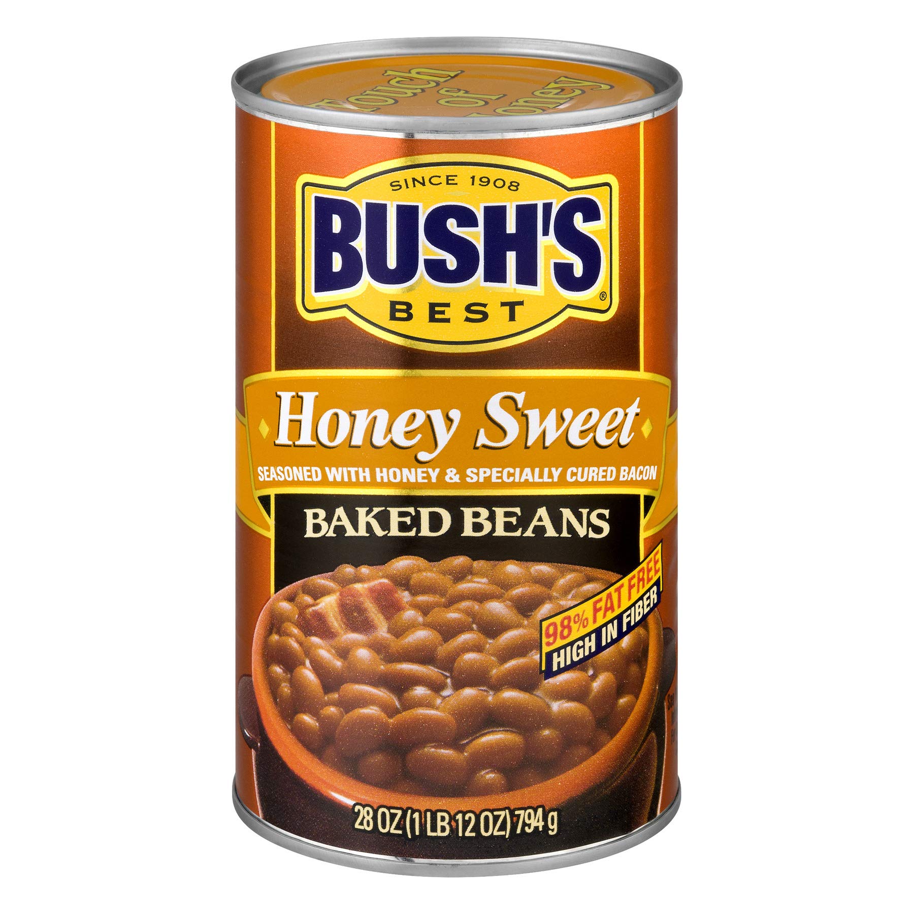Bush's Best, Honey Baked Beans, 28oz Can (Pack of 4)
