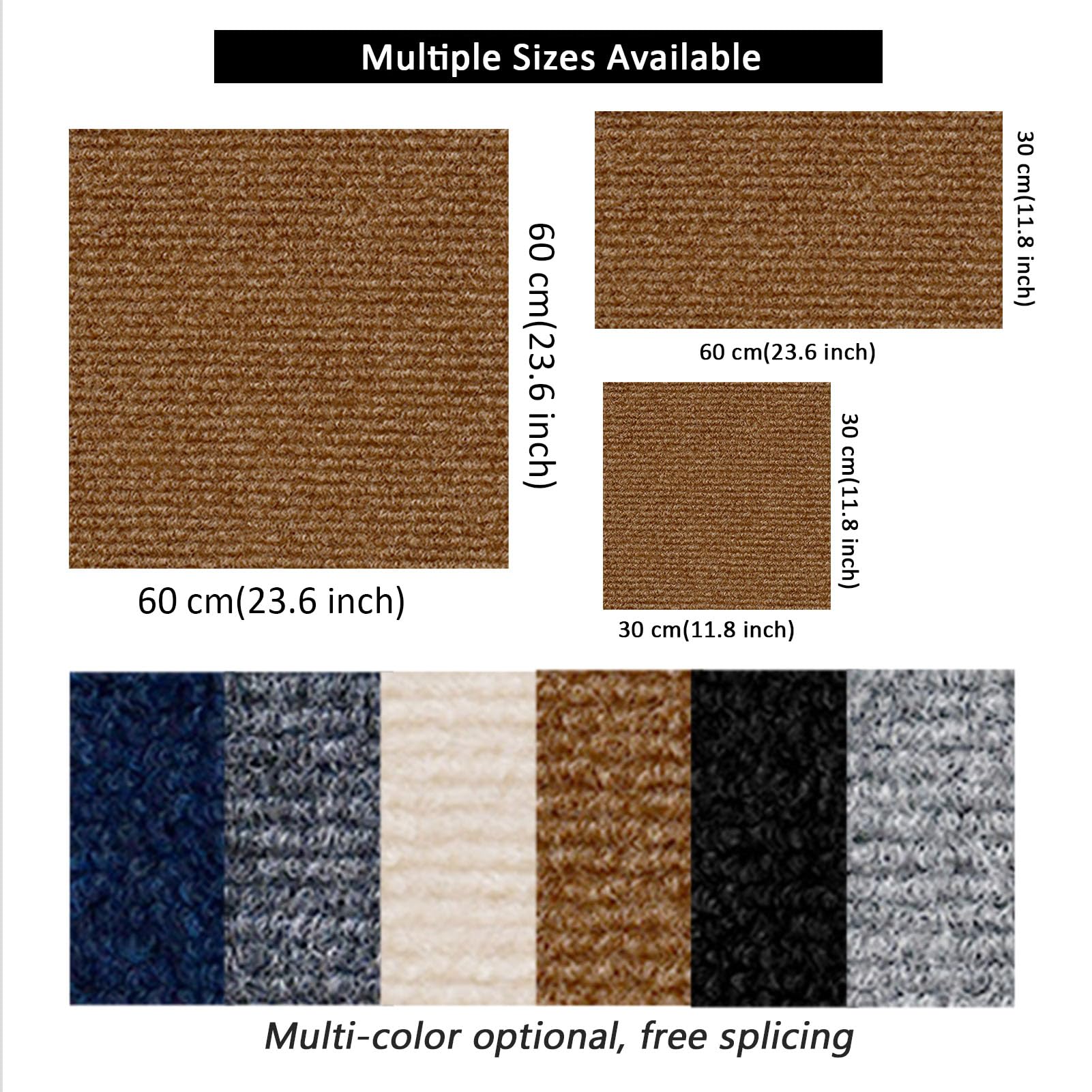 Moquette quadrotte autoadesive 12 Pezzi di Moquette autoadesiva, tappetini stacca e incolla, durevoli, insonorizzati, per Pavimenti in Legno da 12 e 24 Pollici