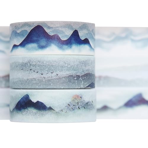 Miniatura 1 de YUBBAEX Bonito juego de 3 rollos de cinta adhesiva de estilo japonés impreso para artes, manualidades, suministros de diario, planificadores,