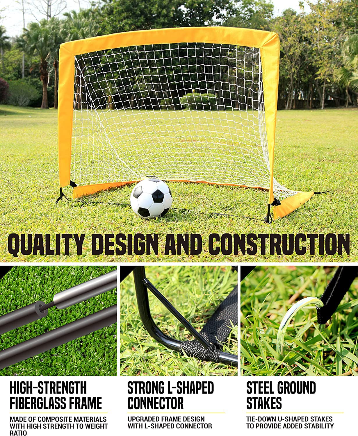 Kids Soccer Goals, Pop-up Football Goal Net (Backyard Sports