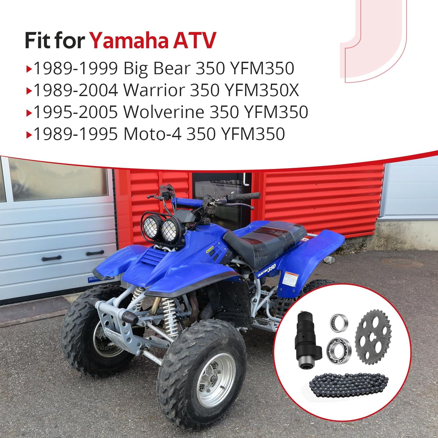 JAVIK Camshaft & Cam Chain Gear Bearing Kit Fit for Yamaha Big Bear 350 Warrior 350 Moto-4 350 YFM350 1989-2005, OEM#5UH-12170-00-00 1YW-12170-00-00 1UY-12170-00-00 3HN-12176-00-00