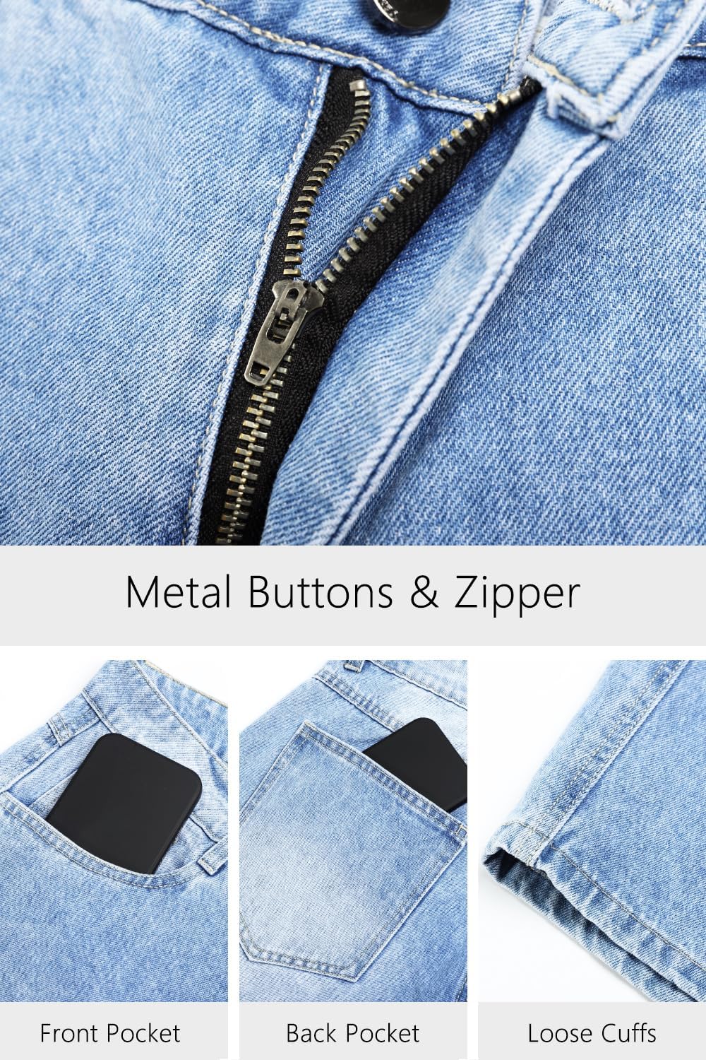 Men Baggy Jorts Y2k Streetwear Loose Fit Hip Hop Skateboard Denim Shorts - Image 5