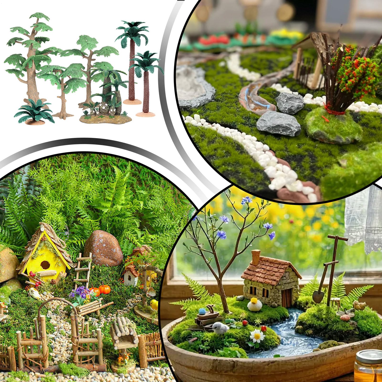 Miniaturowe Modele Drzew Siedem Sztuk Symulowanych Akcesoriów Do Krajobrazu