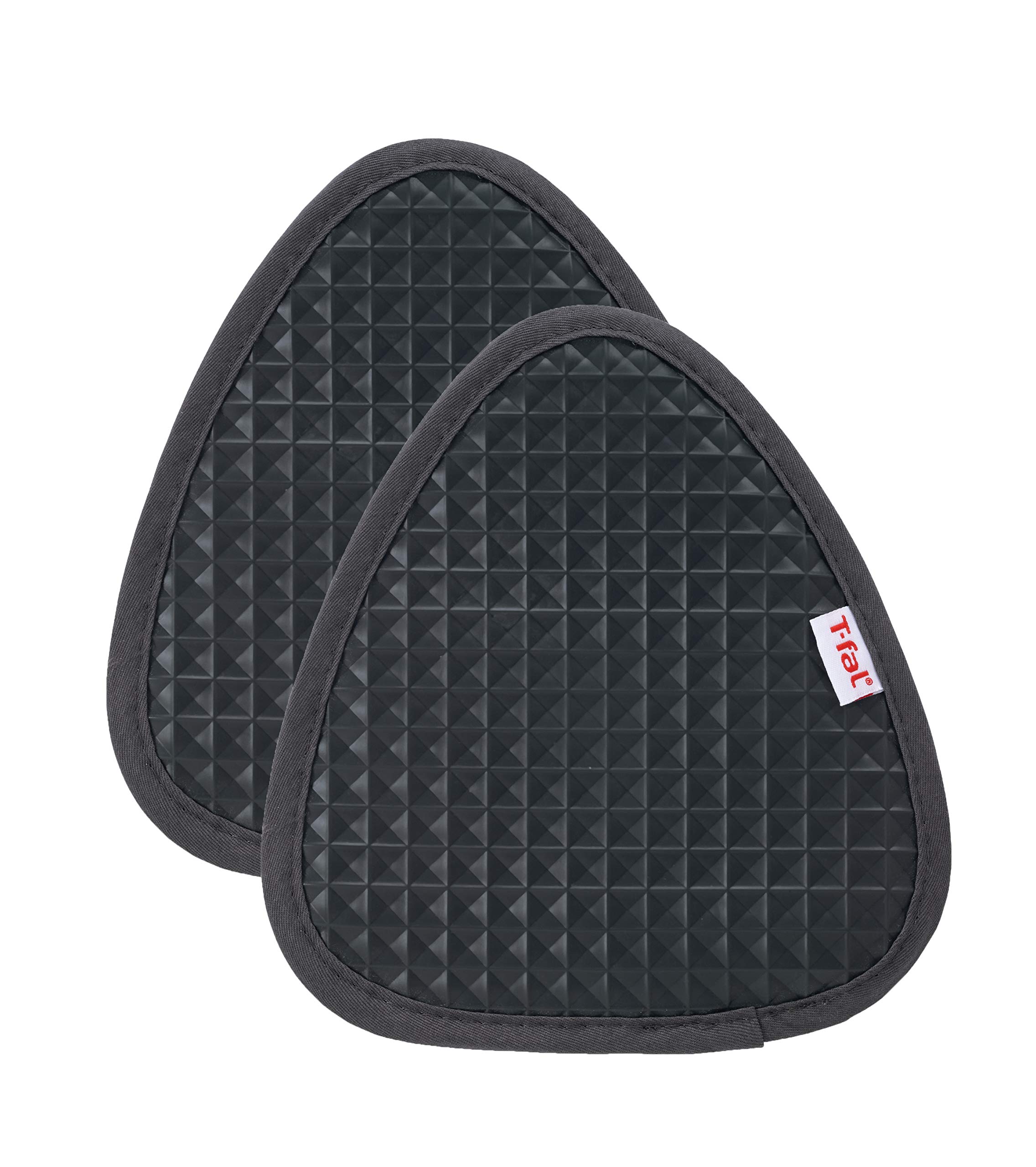 T-fal Waffle Silicone Pot Holder Set, Softflex, Non-Slip Grip, Heat Resistant, 8.25 x 7.5-inches, 2 Pack, Charcoal