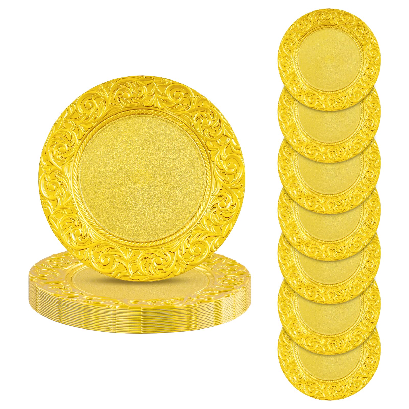 Juego de vajilla de 24 piezas, servicio duradero para 6 personas, juego de cubertería de diseño vintage para fiestas, camping, cocina, hotel (dorado)