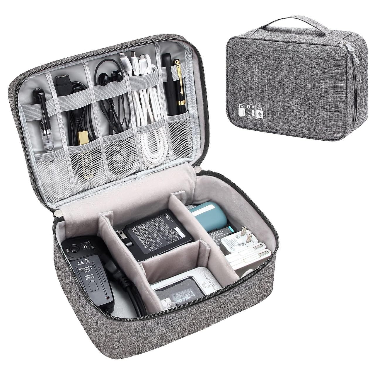 See full amazon price history chart for SAMEZONE Nylon Electronics Accessories Organizer Bag, Travel Padded Gadget Bag, Cable Organizers Pouch Carrying Case For Chargers, Hard Disk, Adapters, Usb Cables, And Power Bank (Grey) SAMEZONE Nylon Electronics Accessories Organizer Bag, Travel Padded Gadget Bag, Cable Organizers Pouch Carrying Case For Chargers, Hard Disk, Adapters, Usb Cables, And Power Bank (Grey) (B0CGDX2CBQ) Amazon Price History, Amazon Price Tracker