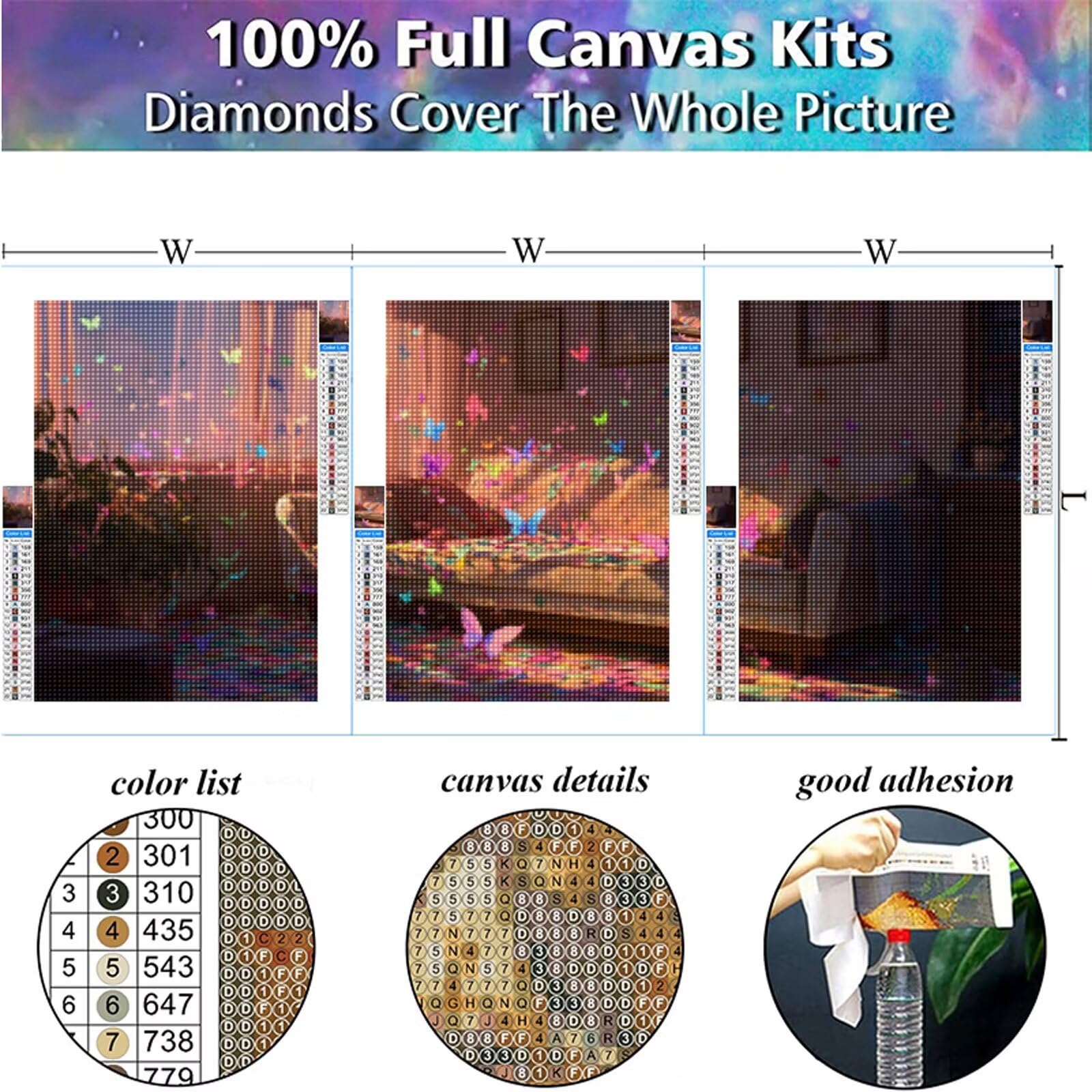 Zestawy do malowania diamentowego, motyle, diamentowy obraz, tryptyk, zestawy dla dorosłych, sofa, DIY, kwadratowy kryształ górski, haft krzyżykowy, prezenty dla kobiet, dekoracja ścienna domu, 40 x