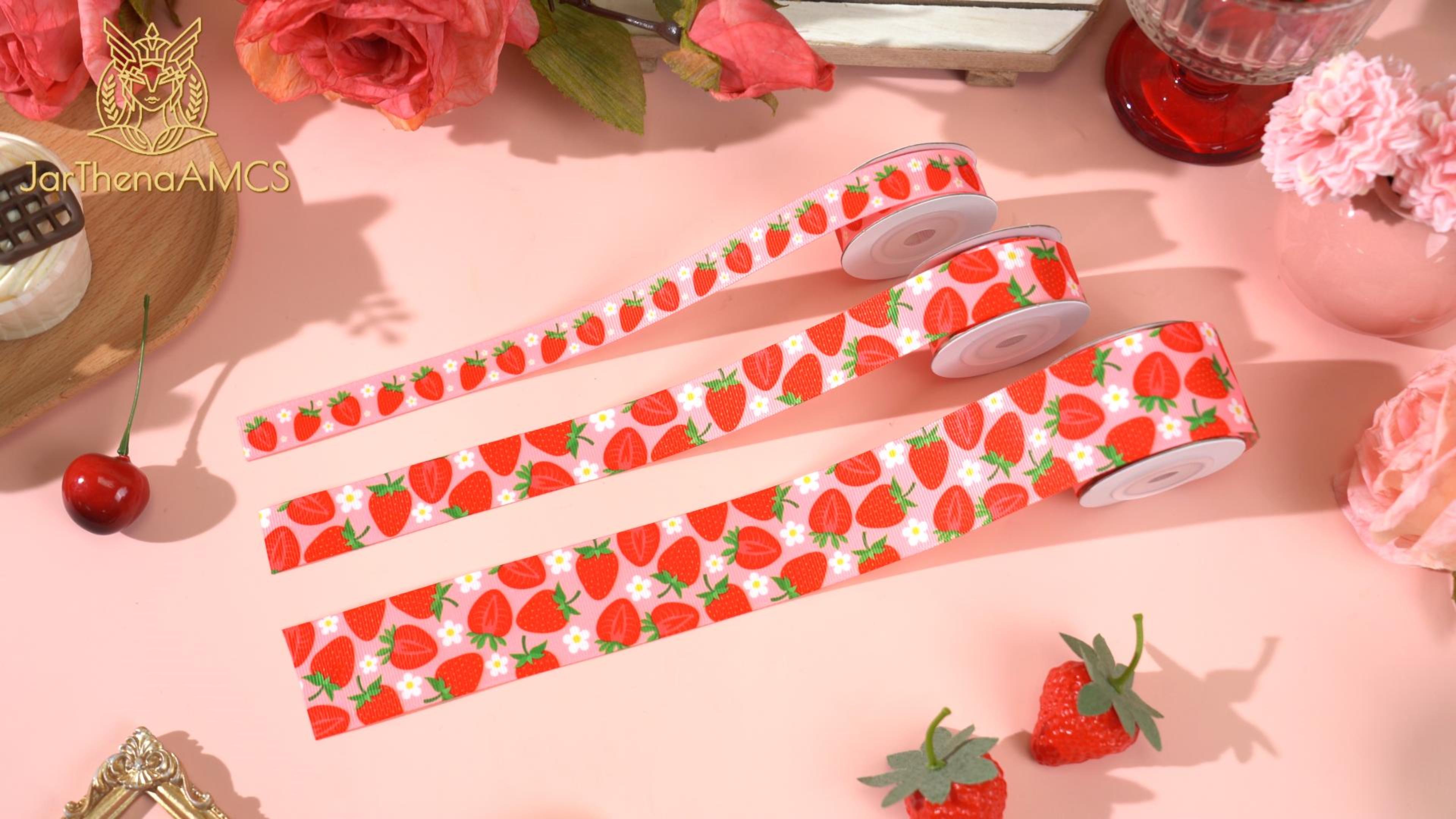 Amazon.com: JarThenaAMCS 3 Roll Strawberry Grosgrain Ribbon Summer