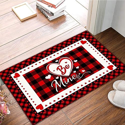 Alfombras de bienvenida para el día de San Valentín felpudos en forma de corazón decoración de interiores y exteriores cubierta lavable alfombra