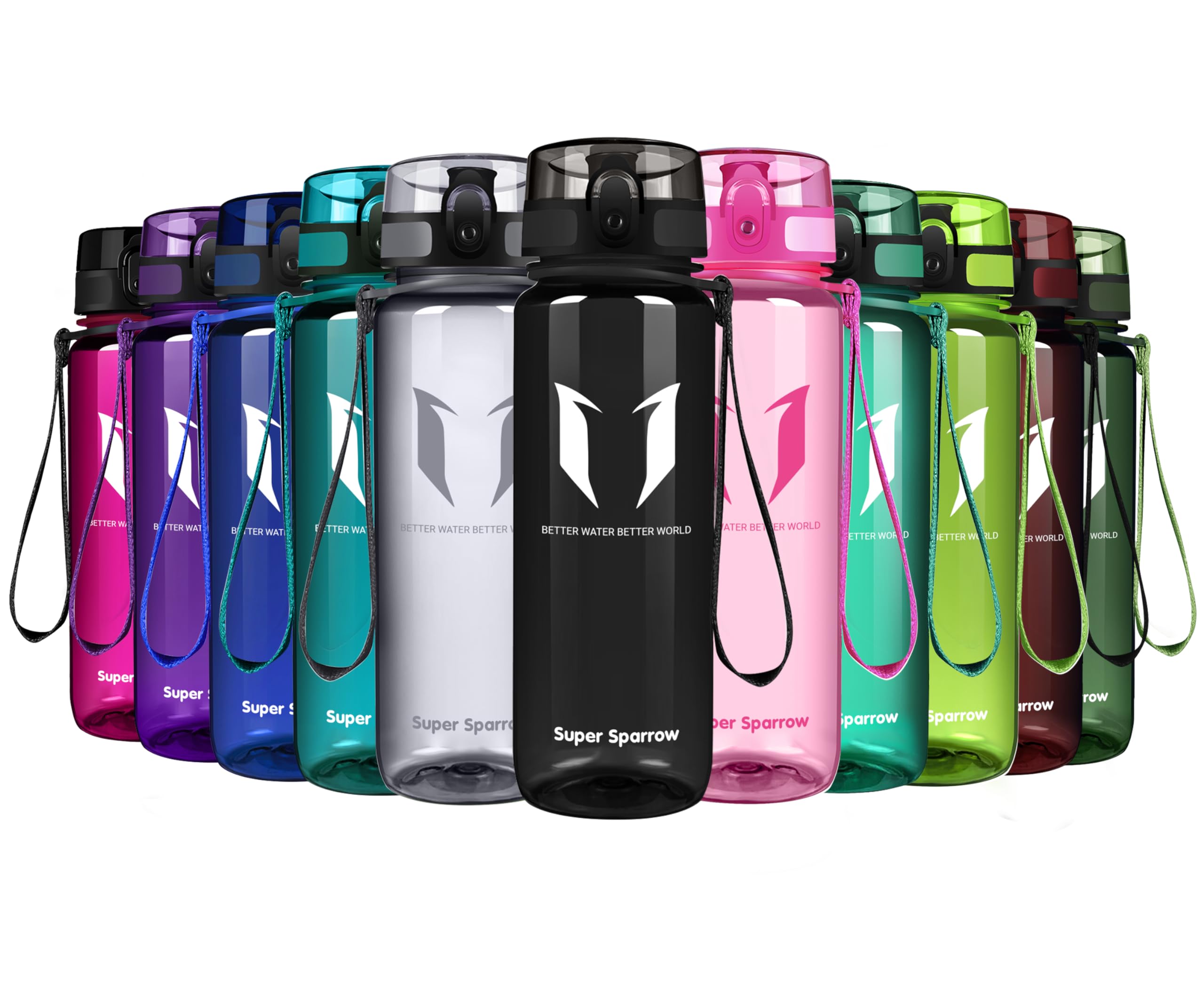 Super Sparrow Borraccia Sportiva & Bottiglia Bambini Senza Perdite - 350ml/500ml/750ml/1L/1.5L - Senza BPA