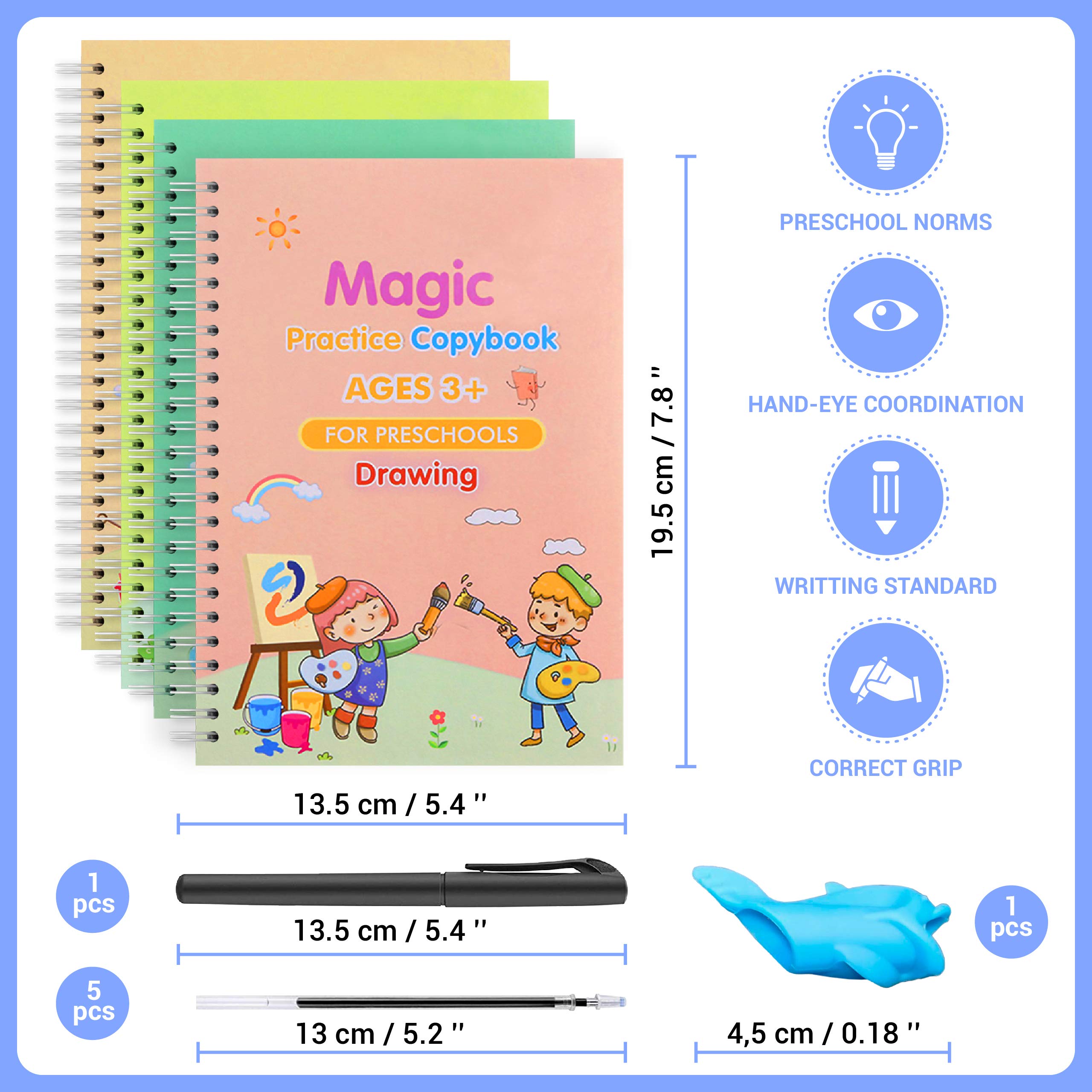 Générique Cahiers Magiques Pour - Cahiers à Rainures Réutilisables