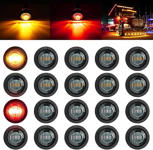 PSEQT Luces LED de marcador de remolque de 34 pulgadas, indicadores de holgura lateral, luz trasera, impermeable, para remolque, camión, autobús,
