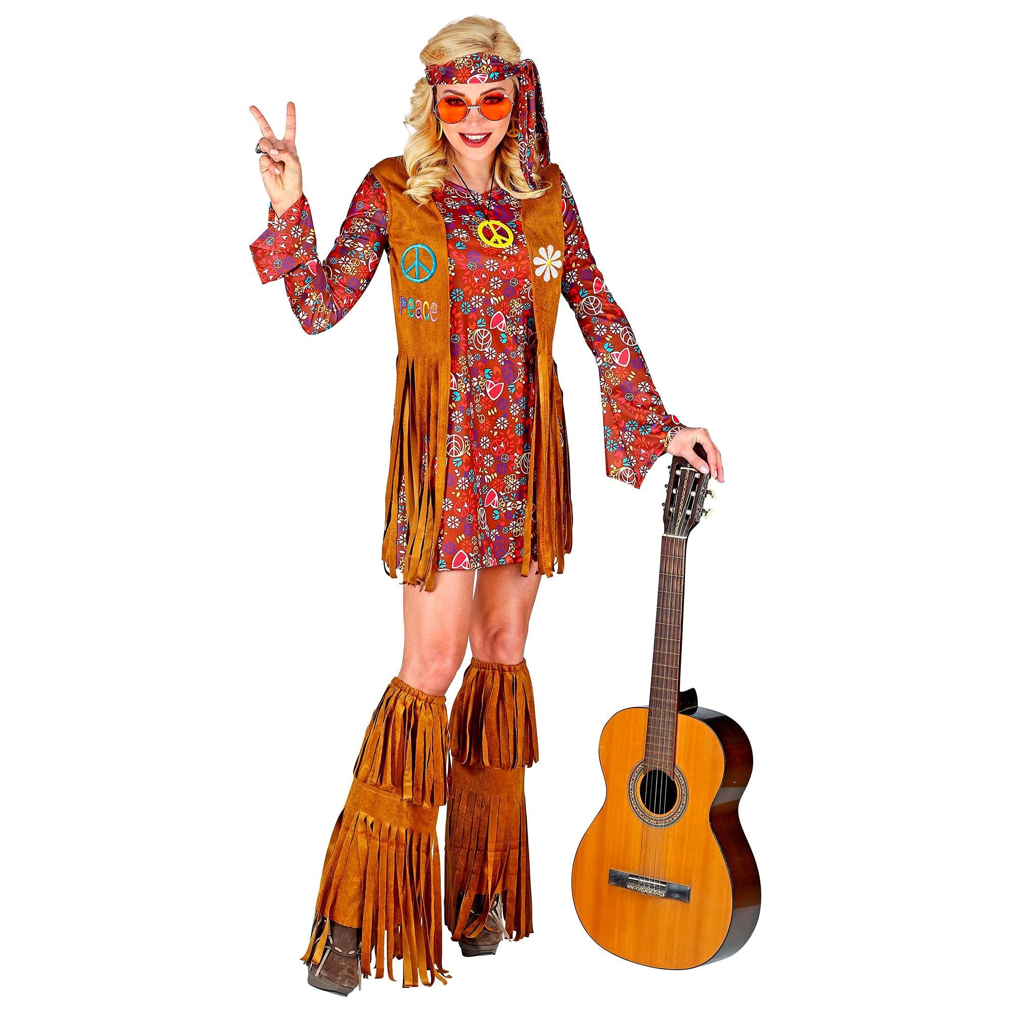 W WIDMANN MILANO Party Fashion - Hippie Woman Flower Power Reggae Fancy Dress Costume