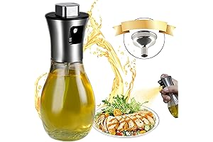 Olive Oil Sprayer For Cooking: Refillable Glass & Stainless Steel Spray Bottle