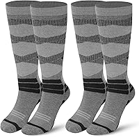 SoxLabFit 2 Pairs Merino Wool Ski Socks - Thick Thermal Warm Winter Socks for Men Women Snowboarding