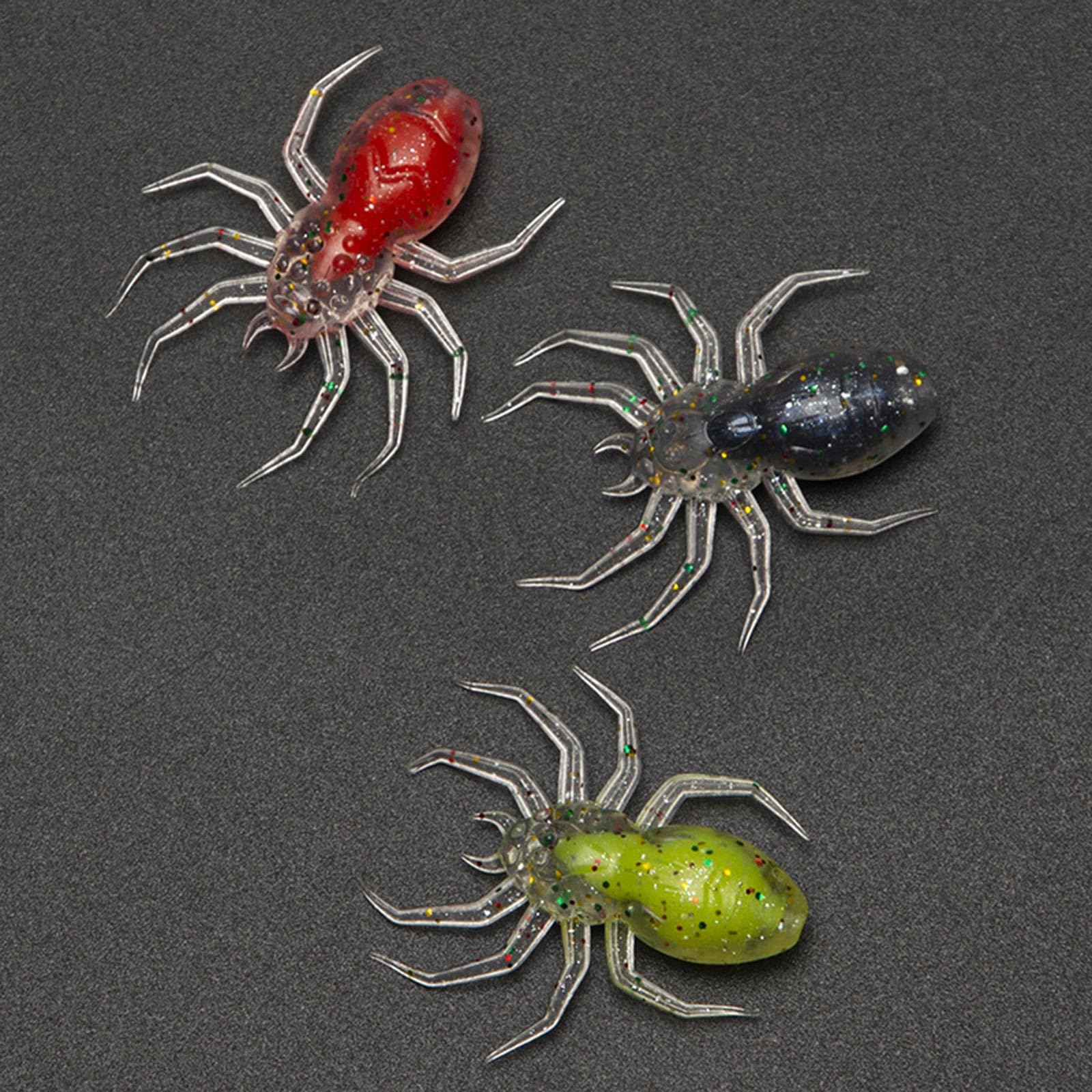 Cebos de Pesca, Señuelos de Pesca de arañas Artificiales, Resistentes a picaduras, Lentejuelas Brillantes, cebos Suaves, Suministros de Pesca, 10 Uds.(Green)