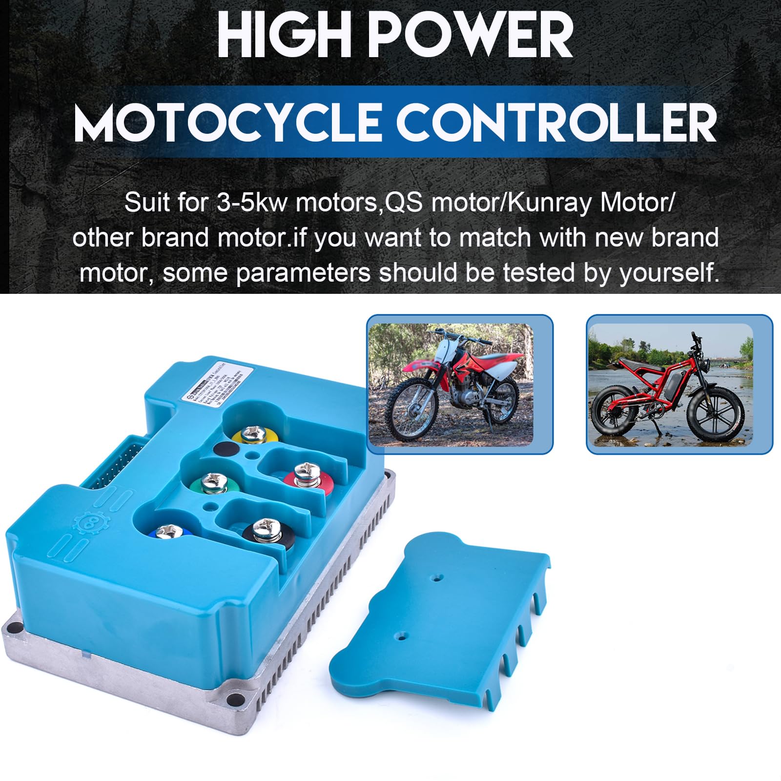 doinal Fardriver Controller 72V 100A Onda Sinusoidale Programmabile 72V 5000W Controller Moto Elettrico per 3KW-5KW Motore Brushless