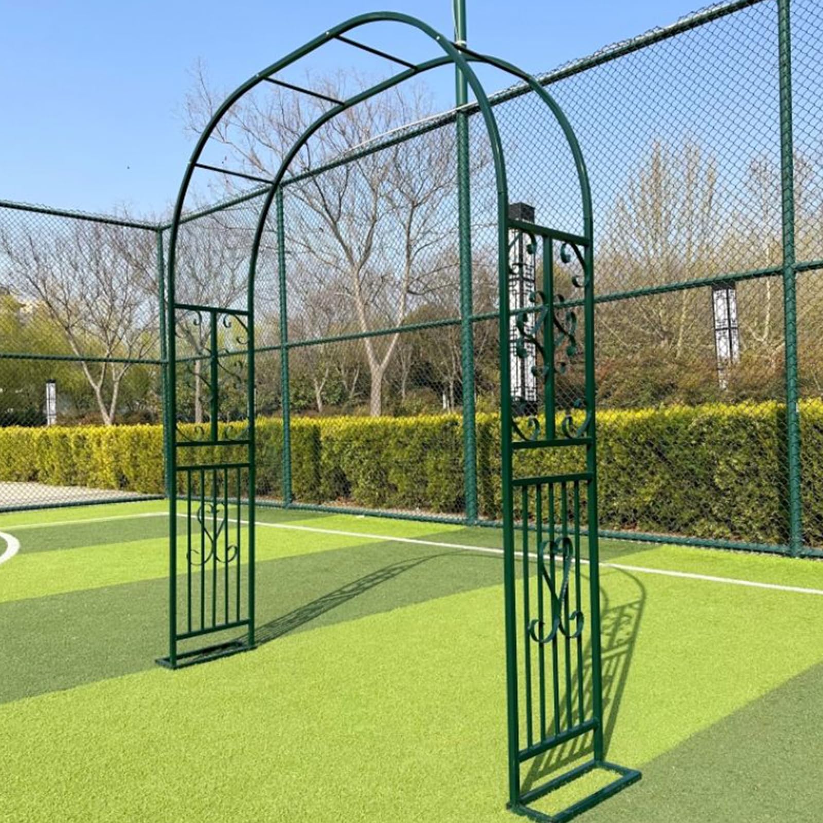 eryssgbf Garden Arch Trellis 180x40x230cm, for Climbing Plants and Decoration, Metal Garden Arbor with Flat Base Design for Outdoor & Indoor, Lawn, Wooden Floor, Concrete
